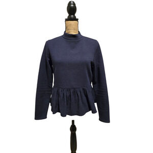 Eri + Ali black polyester high neckline top, size small